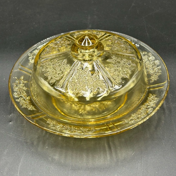 Rare HTF Federal Sharon cabbage rose cheese dish